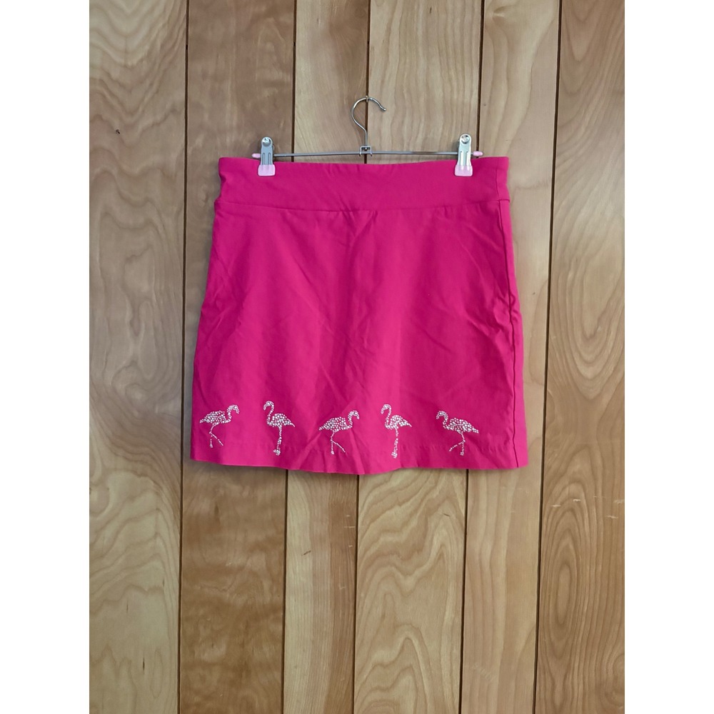 Coral Bay Pink Flamingo Rhinestone Skort Womens Small Active Golf Tennis Skirt